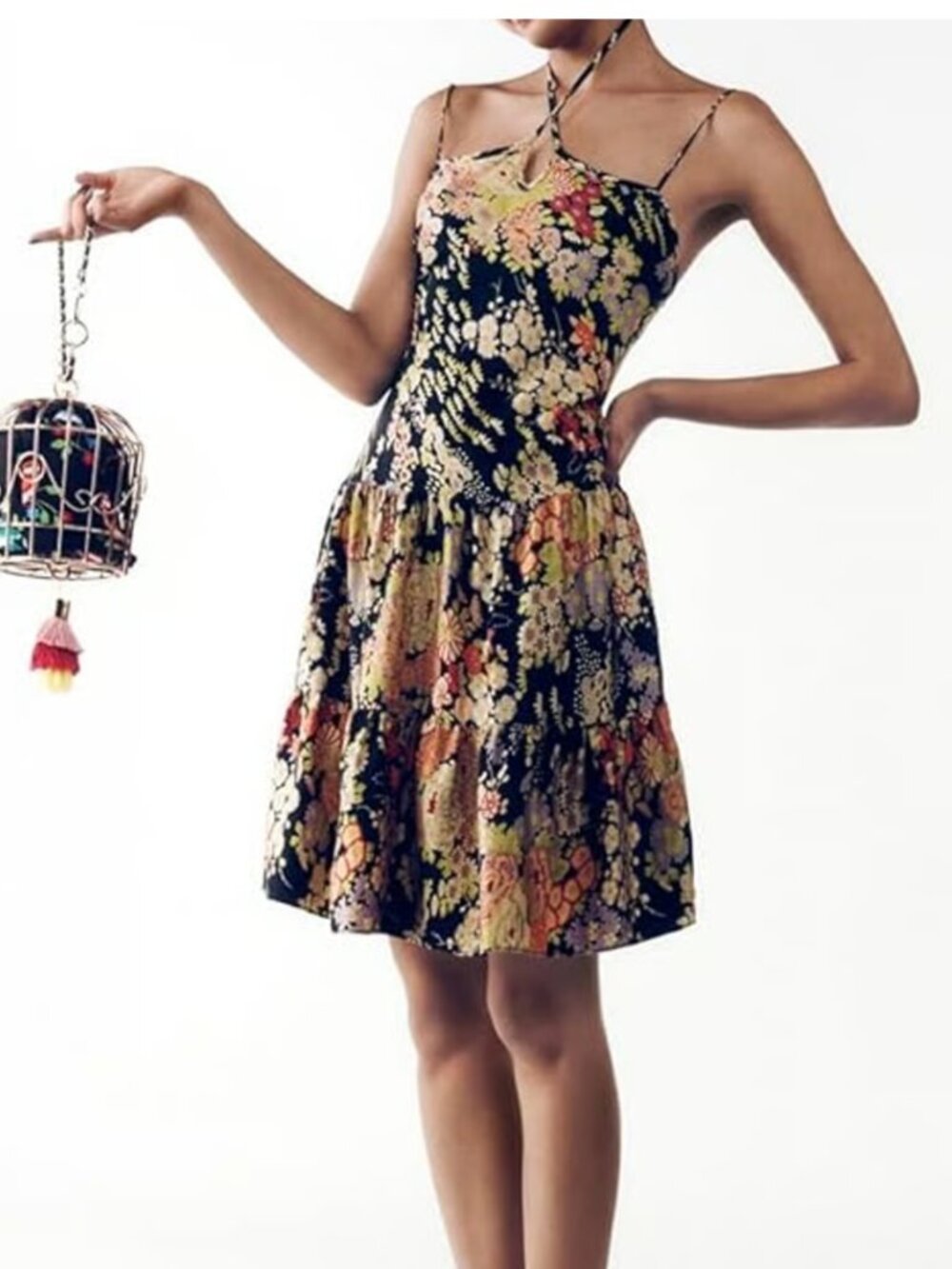 Betsey Johnson "Bird Is the Word" Kitsch Cage Bag w/ Pouch/Tassel/Chain Handle - Picture 2 of 13
